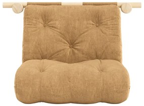 Poltrona marrone chiaro allungabile con rivestimento in velluto a coste Hooked – Karup Design