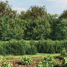 Recinzione A Rete Con Picchetti Ancoraggio Verde 2x10 M /