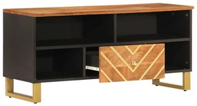 Mobile porta tv marrone e nero 100x33,5x46 cm in legno di mango