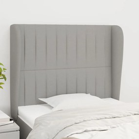 Testiera Ad Orecchio Grigio Chiaro 83x23x118/128 Cm İn Tessuto /