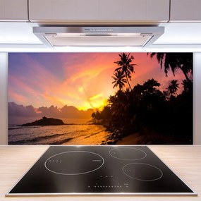 Pannello schienali cucina Mare, sole, palme, paesaggio 100x50 cm