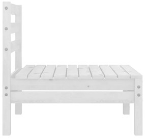 Set divani da giardino 4 pz bianco in legno massello di pino