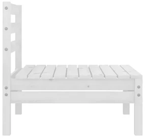 Set divani da giardino 4 pz bianco in legno massello di pino