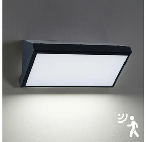 Brilagi - Lampada da parete LED esterna con sensore TRIANGLE LED/20W/230V nera