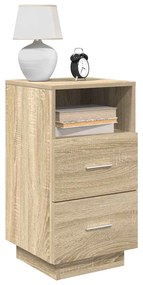 Comodini 2 Pz Con 2 Cassetti Rovere Sonoma 36x36x68 Cm /