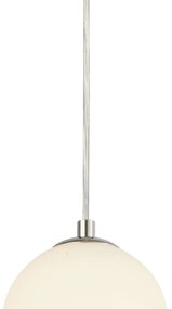 Lampadario Contemporaneo Palla Neve Acciaio Cromo Vetro Bianco Led 18,97W 3000K