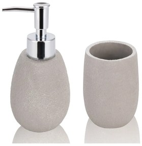 Set di accessori da bagno in poliresina beige Cement - Tomasucci