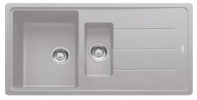Lavello integrato 1.5 vasche con gocciolatoio laterale destro o sinistro FRANKE Boston alluminio L 50 x L 97 cm argento