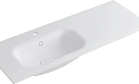 Lavabo a incasso rettangolare vasca a sinistra L 120.5 x H 15 x P 46 cm in resina bianco opaco