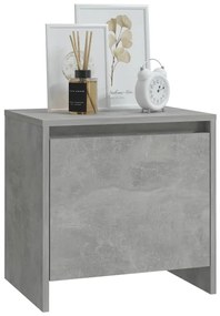 Comodino grigio cemento 45x34x44,5 cm in truciolato
