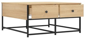 Tavolino da salotto rovere sonoma 80x80x40 cm legno multistrato