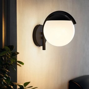 Applique Esterno Contemporanea Prata Vecchia Metallo Nero 1 Luce E27