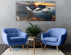 Stampa su tela – Affascinante panorama montano con tramonto