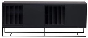 Cassettiera bassa nera in rovere 188x75 cm Ende - Woodman
