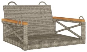 Panchina a Dondolo Grigia 63x62x40 cm in Polyrattan