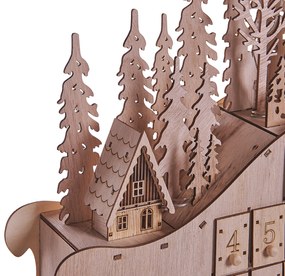 Calendario avvento LED legno chiaro IMPALA Beliani