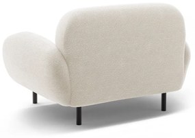 Poltrona bianca con rivestimento in bouclé Poppy – Micadoni