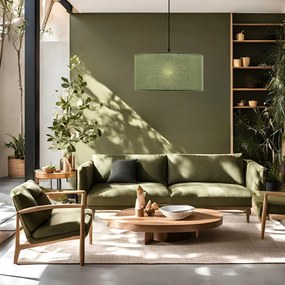 Lampadario verde con paralume in tessuto ø 40 cm Shanti – Candellux Lighting
