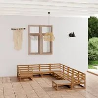 Set Divani da Giardino 10 pz in Legno Massello di Pino 3076027