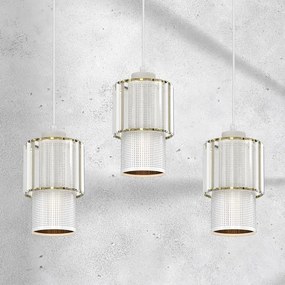 Lampadario a sospensione con filo BLANCO 3xE27/60W/230V bianco