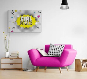 Quadro su tela – Con scritta pop art - GIRL POWER