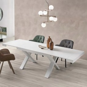 Tavolo allungabile a 260 cm con struttura in laminato PARIDE BIANCO FRASSINO