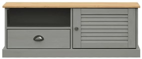 Mobile porta tv vigo grigio 106x40x40 cm legno massello di pino
