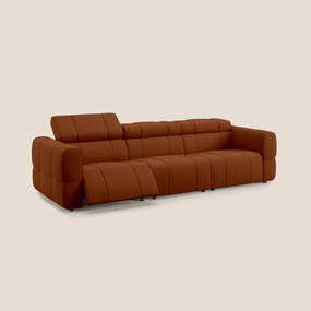 Giotto Divano modulare a 3 sedute con opzione relax elettrico in microfibra effetto velluto impermeabile T09 ruggine