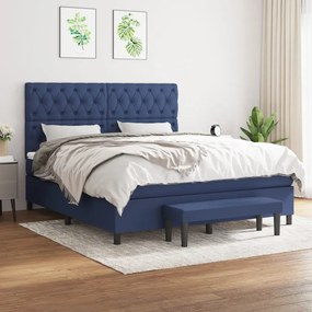 Giroletto A Molle Con Materasso Blu 160x200 Cm İn Tessuto /