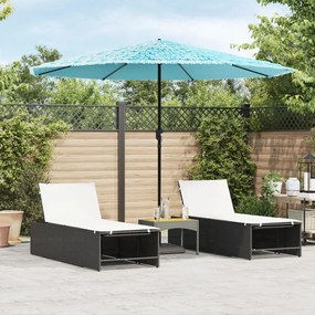 Ombrellone Giardino Con Palo İn Acciaio Blu 324x324x247 Cm /