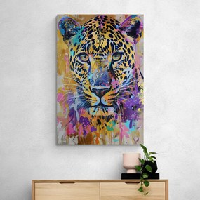 Quadro su tela – Leopardo con imitazione di pittura