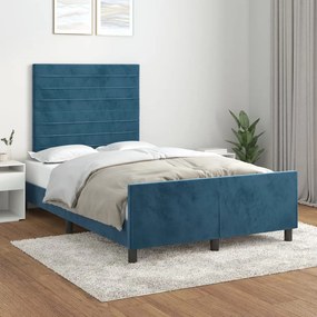 Giroletto Senza Materasso Blu Scuro 120x200 Cm İn Velluto /