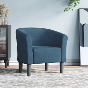 Poltrona Cabriolet Blu Scuro İn Velluto /