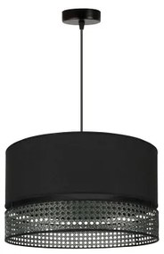 Duolla - Lampadario a sospensione con filo DOUBLE RATTAN 1xE27/15W/230V diametro 40 cm nero