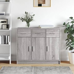 Credenza Grigio Sonoma 91x28x75 Cm İn Legno Multistrato /