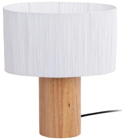 Lampada da tavolo con paralume in carta intrecciata di colore bianco e naturale (altezza 30,5 cm) Sheer Oval - Leitmotiv