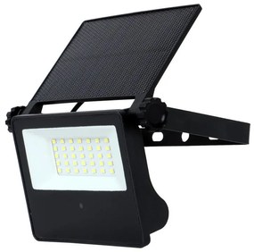 Lampada Faro Led Slim Con Pannello Solare Monocrystalline 10W 1300LM 4000K IP65 Sensore Movimento Microonde