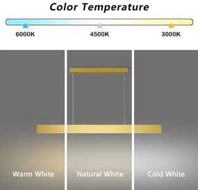 Brilagi - Lampadario a sospensione con filo LED dimmerabile SLIMLINE LED/40W/230V 3000-6000K oro + +TC