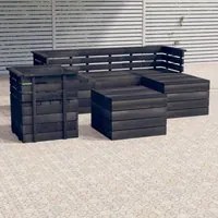 Set Divani da Giardino su Pallet 6 pz Legno Pino Grigio Scuro cod mxl 39211