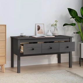 Tavolino da salotto grigio 102x49x55 cm legno massello di pino