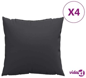 vidaXL Cuscini Decorativi 4 pz Neri 50x50 cm in Tessuto