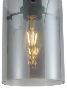 Faretto moderno nero con vetro fumé per sistema a binario monofase - Iconic Dome