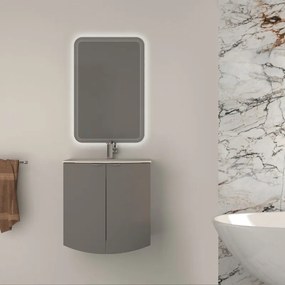 Mobile sottolavabo e lavabo Onda grigio nuvola L 70 x H 70 x P 51 cm