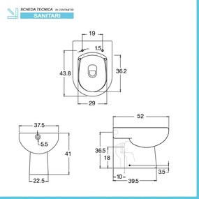 Sanitari filomuro Rimless ceramica bianca con sedile soft close Vima