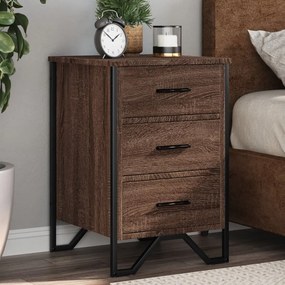 Comodino Rovere Marrone 40x41x60 Cm İn Legno Multistrato /