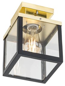 Lampada da soffitto da esterno industriale nera con oro - Rotterdam