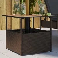 Tavolo Giardino Foro Ombrellone Marrone 55x55x46,5cm Polyrattan 364118