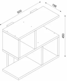 Mensola Sospesa Design Moderno 4 Vani 50x20x45 Pelagius Rovere Chiaro E Antracite