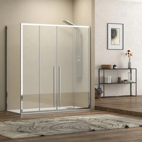Kamalu - Box doccia due lati 80x190 doppio scorrevole vetro 8 mm anticalcare | KEL6000