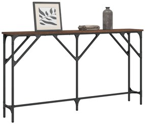 Tavolino consolle rovere marrone 140x23x75 cm legno multistrato